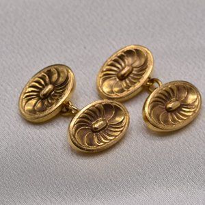 Georg Jensen Signed Yellow Gold Cuff Links